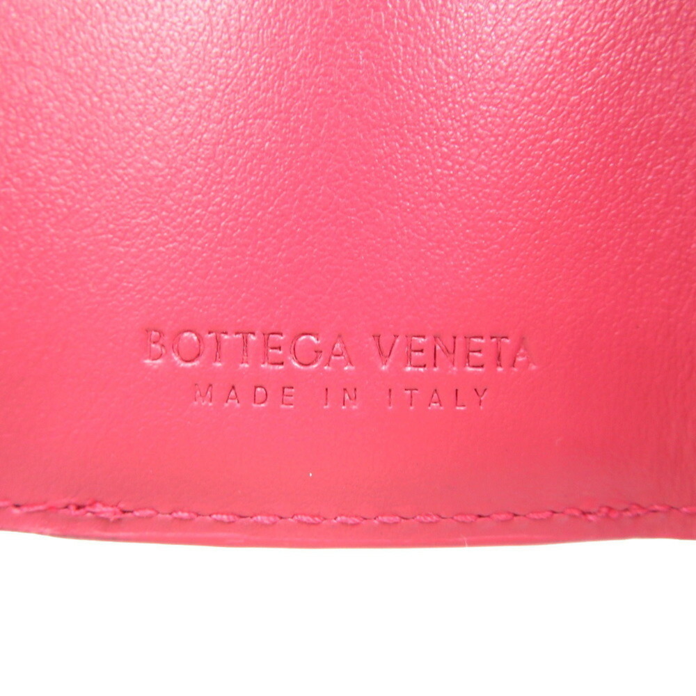 BOTTEGA VENETA Intrecciato Lambskin Pink Trifold Wallet - Picture 7 of 8